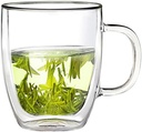 350ml/12.5oz Insulating Teacup Double Layer Glass Mug Heat Resistant Cup for Infusing Coffee, Milk, Tea, etc