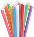 100 Pcs Jumbo Smoothie Straws Boba Straws,Individually Wrapped Multi Colors Disposable Plastic Large Wide-mouthed Milkshake Bubble Tea Drinking Straw(0.43" Diameter and 9.45" long)