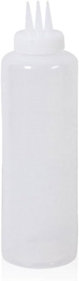 GARASANI 3 Hole Sauce Squeeze Condiment Bottles Dispenser (14oz - 400ml)