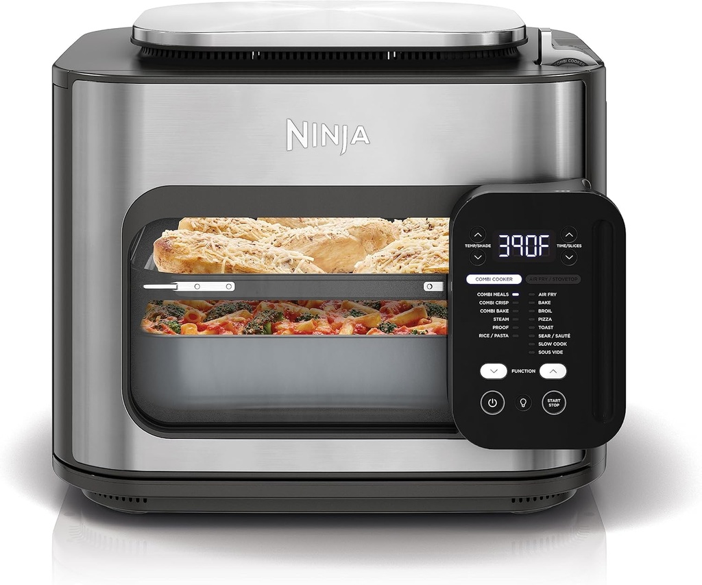 Ninja R-SFP701 14-in-1 Multicooker, Oven & Air Fryer, 15-Min Meals, 3 Accessories, Grey (Renewed)