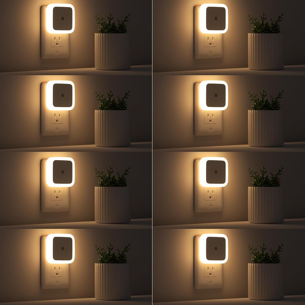 Sujeet Night Light, Night Lights Plug into Wall 8-Pack, Nightlight Plug in Night Light, Dusk to Dawn Night Lamp Led (Warm White)