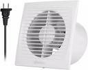 60HZ Wall-Mounted Exhaust Fan,25W Silent Ventilation Extractor w/Check Valve & 7 Fan Blades,Ventilation Fan for Kitchen Bathroom Garage Laundry (White)