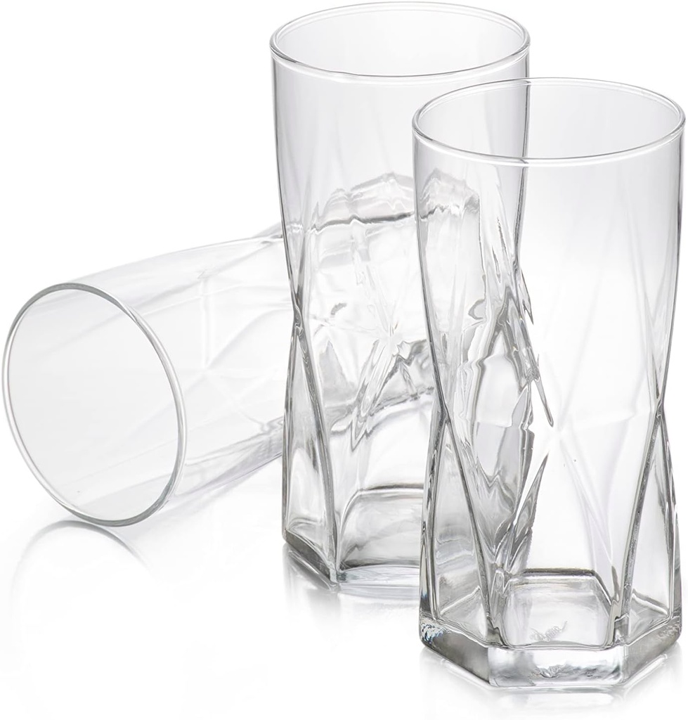 LIBBEY Rhombus Drinking Glasses Collection 4-piece Set (High Ball Cooler)