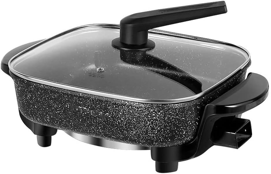 Electric Hot Pot Grill Indoor ，2 in 1 Smokeless Grill and Hot Pot Korean BBQ Grill Shabu Pot, Separate Dual Temperature Control, Separate Cleaning, Capacity for 6 People