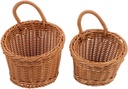 2pcs Woven Hanging Basket for Kitchen Organization Rustic Onion Ginger Garlic Storage Baskets Wall-mounted Farmhouse Decor and Practical Storage