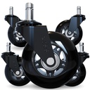 The Office Oasis Original Rollerblade Office Chair Wheels (As Seen On PBS) - Smooth & Quiet Casters - Safe for Hardwood Floors & Carpet - Easy Installation with Universal Fit - Set of 5 - Black