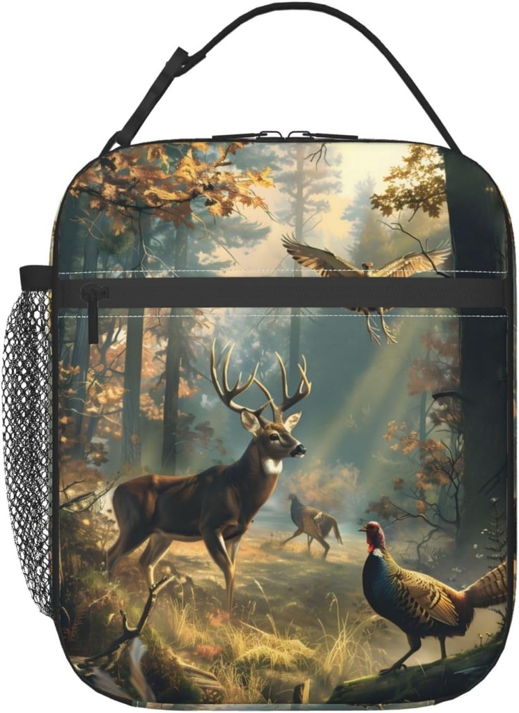 Forest Wildlife Deer Lunch Box for Women Men, Insulated Lunch Box, Reusable Lunch Bag for Office, Work, Picnic, Travel