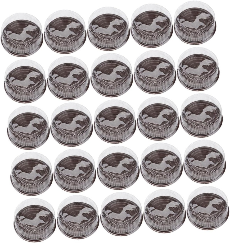 Garneck 25pcs Plastic Round Cake Boxes with Clear Lids Dome Cake Carrier for Weddings Showers and Parties for Packaging and Presentation