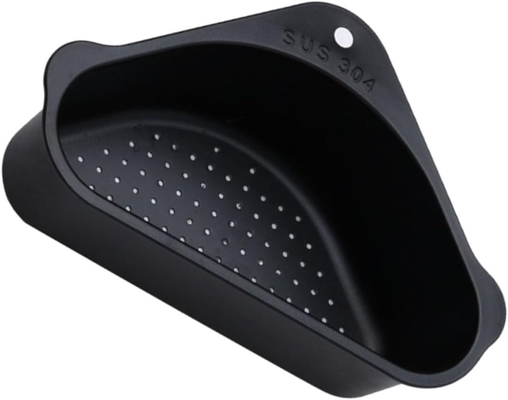 1pc Stainless Steel Draining Basket Kitchen Sink Corner Shelf for Organizing Dish Soap and Sponges Material for Home Use