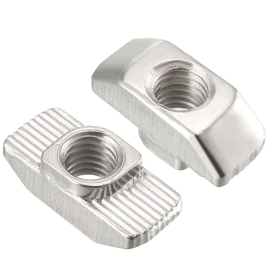 100 Pcs 4545 Series M6 T Nuts, T Slot Nut Hammer Head Fastener Nut, Nickel Plated Carbon Steel Nut for Aluminum Profile (4545 Series M6)