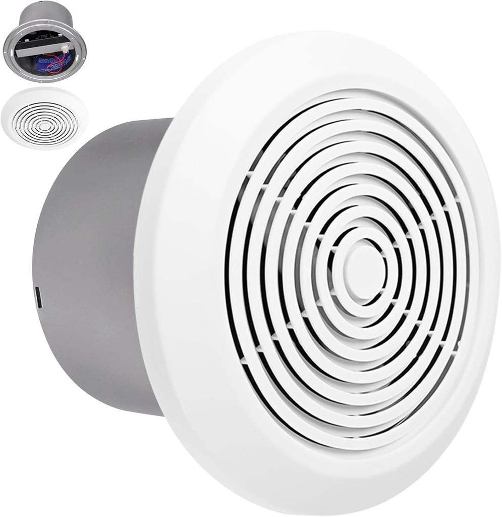 V2262-50 7 Inch Bathroom Exhaust Fan,1.0 Sones,50 CFM,7" Ceiling Exhaust Fan, for 8 Inch Rough-in Opening, Mobile Home Exhaust Ventilation Fan, Suit for Bathroom, Laundry Room, Kitchen & Garage