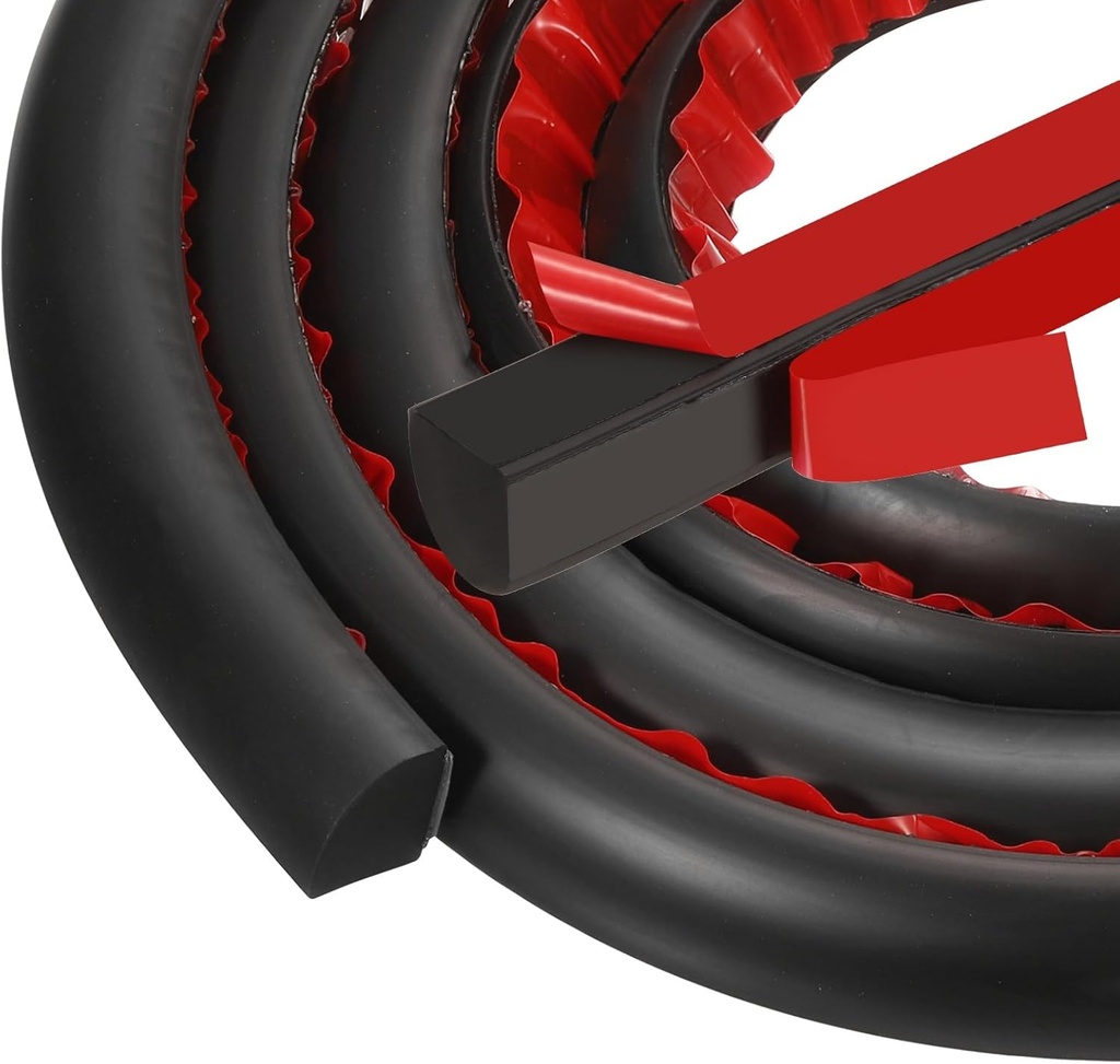 Flexible Quarter Round Molding 158 Inch Self-Adhesive Bathtub Trim Molding Peel and Stick Rubber Quarter Round Trim for Floor/TubWall Edge Corner/Stairs/Columns [Black,0.5In]