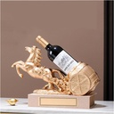 1pcs Wine Racks Countertop,Wine Bottle Rack Desktop Ornaments,Horse Sculpture Resin Wine Bottle Holder,Red Wine Display Stand,Ornaments for Home Office,Unique Gift for Men Women Housewarming(Gold)
