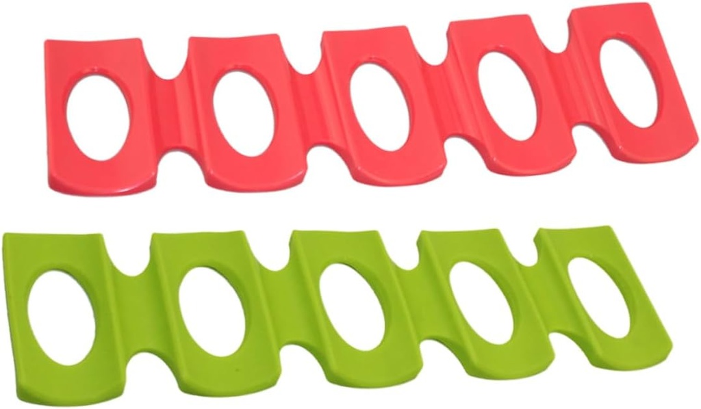 SECFOU 2pcs Silicone Beverage Storage Mat Beer Wine Bottle Rack Holder for Drinks Easy to Clean Fridge Organizer Lightweight Stacking for Home Parties and Bars Green Red