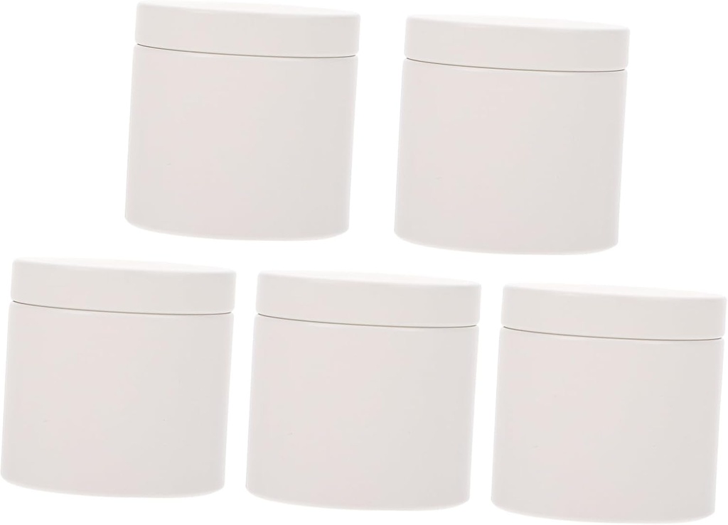 OUNONA 5pcs Tinplate Canister Tea Storage Jar Tight Sealing Lids for Jewelry Cookies