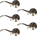 5 x Stationary Closet Room Door Lever Handles New Wave Style Satin Nickel LH