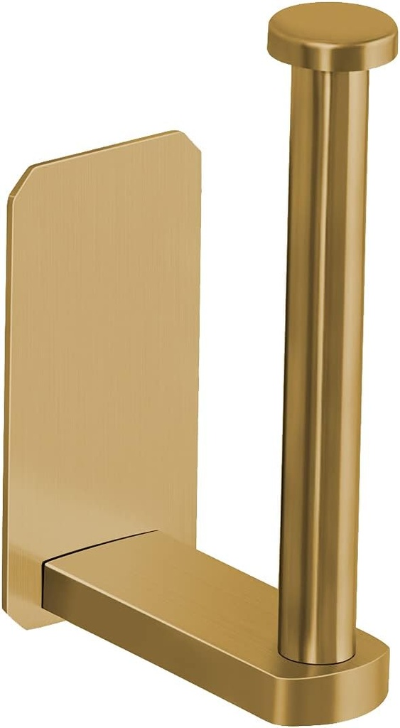 VAEHOLD Toilet Paper Holder Self Adhesive Kitchen Washroom Adhesive Toilet Roll Holder No Drilling for Bathroom Stick on Wall Stainless Steel Brushed (Gold)