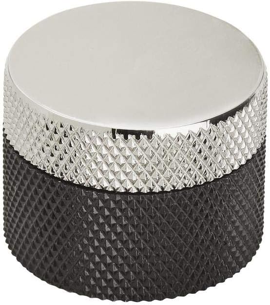 Amerock | Cabinet Knob | Matte Black/Polished Nickel | 1-1/4 inch (32 mm) Diameter | Transcendent | 1 Pack | Drawer Knob | Cabinet Hardware