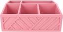 Sanpyl Divided Tea Bag Storage Box Elegant Wooden Organizer for Coffee Pods, Versatile Storage Container for Home and Office (Pink)