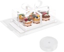 EUSOAR Clear Cupcake Boxes, 6 Pack White Muffins Gift Holder 6 Count with Gift Ribbon, Rectangle Bakery Mini Cake Containers Carrier Treat Dessert Cookies Pastry Decor for Wedding Party Favor