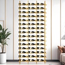 Wall Mounted Wine Rack, H 94.49inch, 16 Rows, Gold 48 Bottle Wine Cellar Racks, Metal Wine Bottle Holder for Home Bar, Wine Kitchen Storage (Gold, 3 Columns（48 Bottles）)
