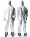 Andes Hazmat Suits, Protective Coveralls with Attached Boots and Hood, Heavy Duty Disposable Painters Suits, Lab Coveralls