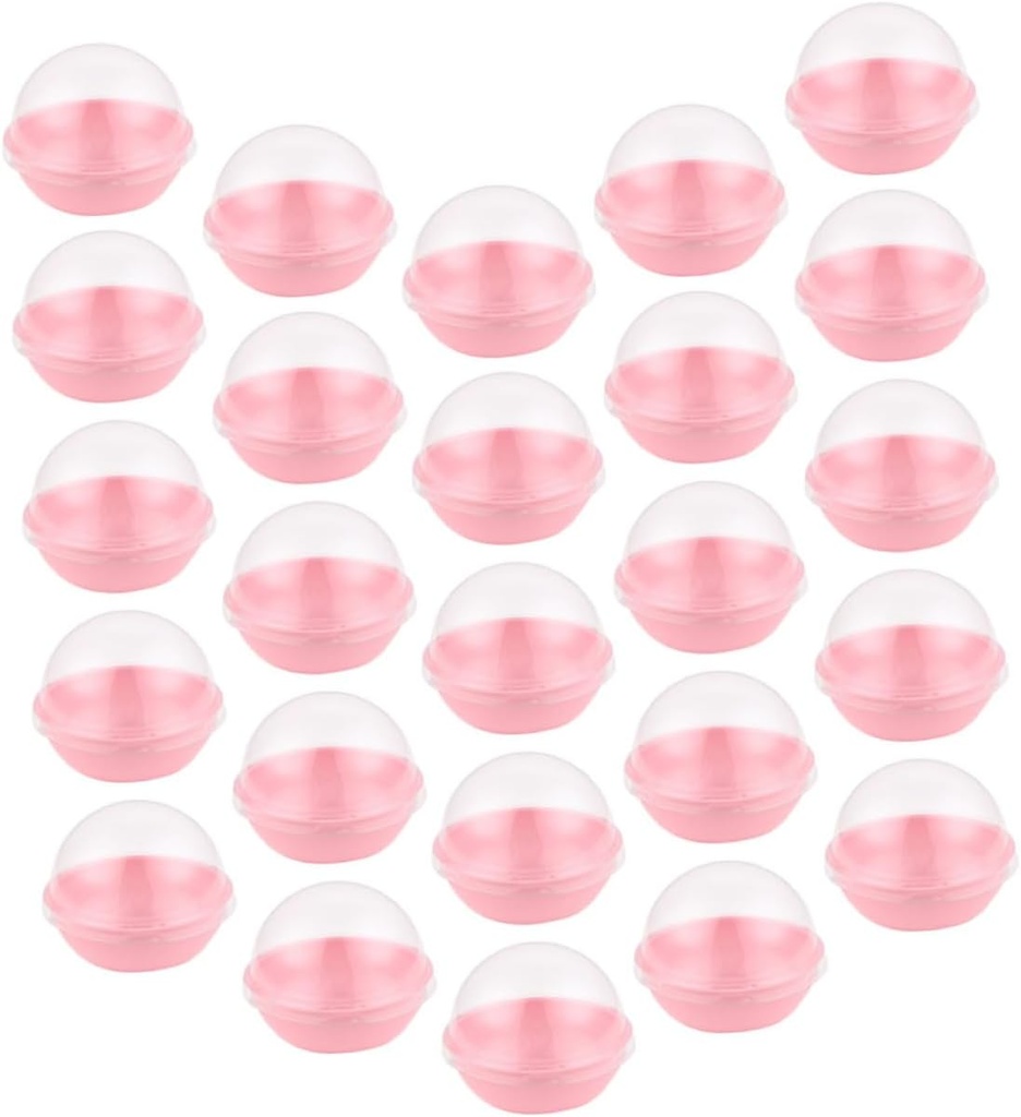 Ciieeo 100Pcs Dome Cake Packaging Boxes with Transparent Lid for Muffins Pastries Lightweight Dessert Containers for Home Bakery Party Favor Pink