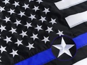 Homissor Thin Blue Line Flags 3x5 Outdoor - Embroidered Stars Police Flag, Heavy Duty Back The Blue Lives Matter Flags Stripe Banner with 2 Brass Grommets