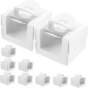 10Pcs Clear Cake Boxes with Window Portable Cake Carrier for Parties for Wedding Birthday Cake Packaging Includes Cake Box and Base