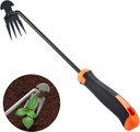 Weed Puller Tool, Rubber Handle Garden Manual Weeder Tool, Portable Manganese Steel Weeding Tools, For Hand Weeder Puller for Vegetable Gardening Backyard Farm Planting & Uprooting Weeding Tool
