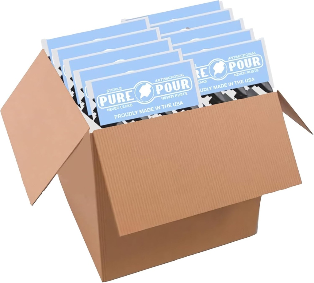 The Pure Pour Liquor Bottle Pourers - Leak-Proof Pour Spouts with Dust Caps – Fits Most Alcohol, Syrup, Olive Oil & Vinegar Bottles – Dishwasher Safe - 100 Pack