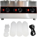 Commercial Electric Sauce Warmer Electric Cheese Sauce Warmer Hot Fudge Warmer Dispenser Cheese Dispenser Warmer with 3 Pump (3 Pump Head)