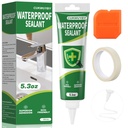 1 Pack Silicone Caulk 5.2 Oz Squeeze Tube Waterproof Silicone Sealant for Kitchen Bathroom Stronger Adhesion White Caulk for Window Toilet Sink Door Caulking Sealant with Tape and Scraper