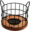 PRETYZOOM Coffee Pod Holder Iron Storage Basket Open Wire Design Coffee Pod Container Tea Bag Fruit Basket