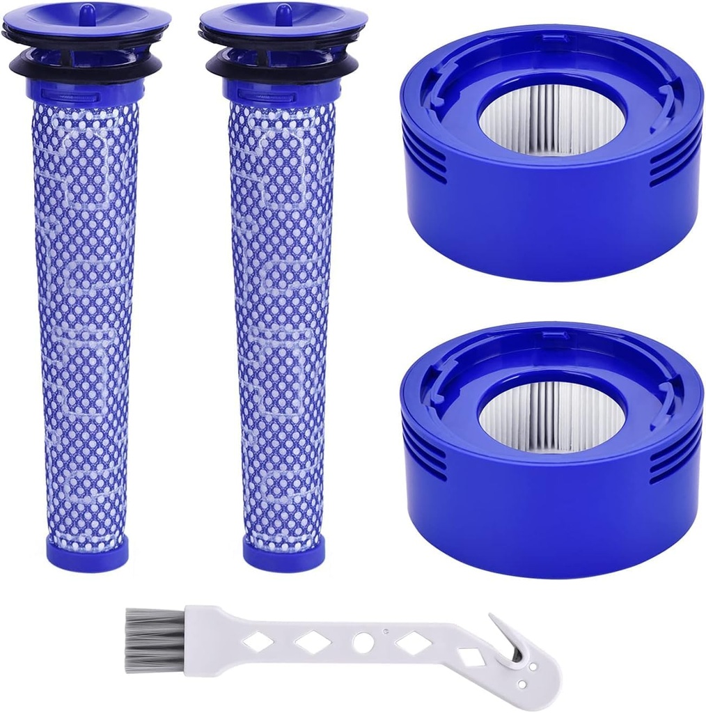 Leadaybetter Filter Replacement for Dyson V7 V8 SV10 Animal Absolute Cordless Stick Vacuum Cleaner, 2 Post & 2 Pre Filters Replacements, Compare to Part # 965661-01 & 967478-01