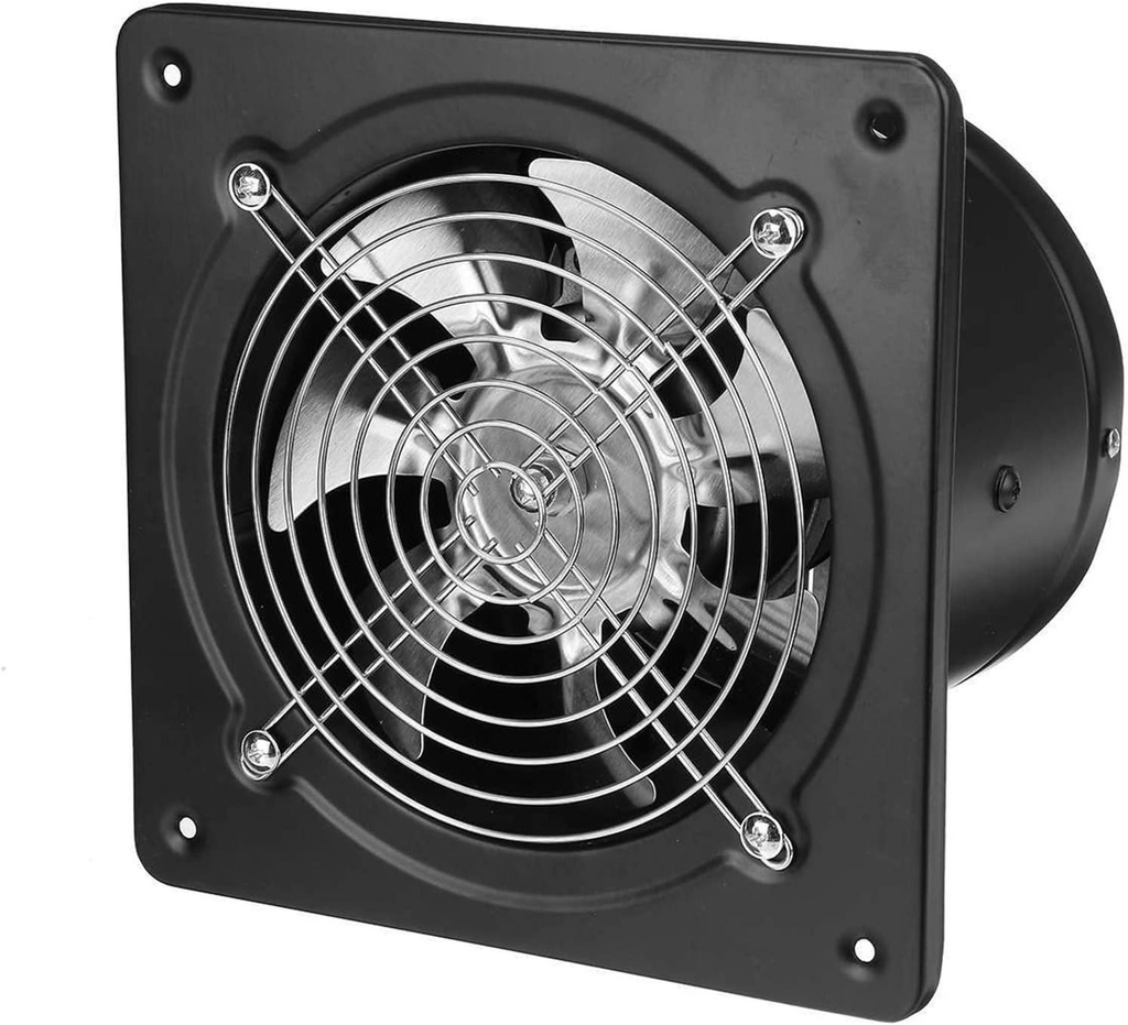 ventilation fan 4/6/8Inch Extractor Ventilation Fan Square Metal Exhaust Fan High Speed Bathroom Kitchen Toilet Air Vent Wall Fan Air Extractor ventilating fan(Color:EU,Size:6 inch), 20010125