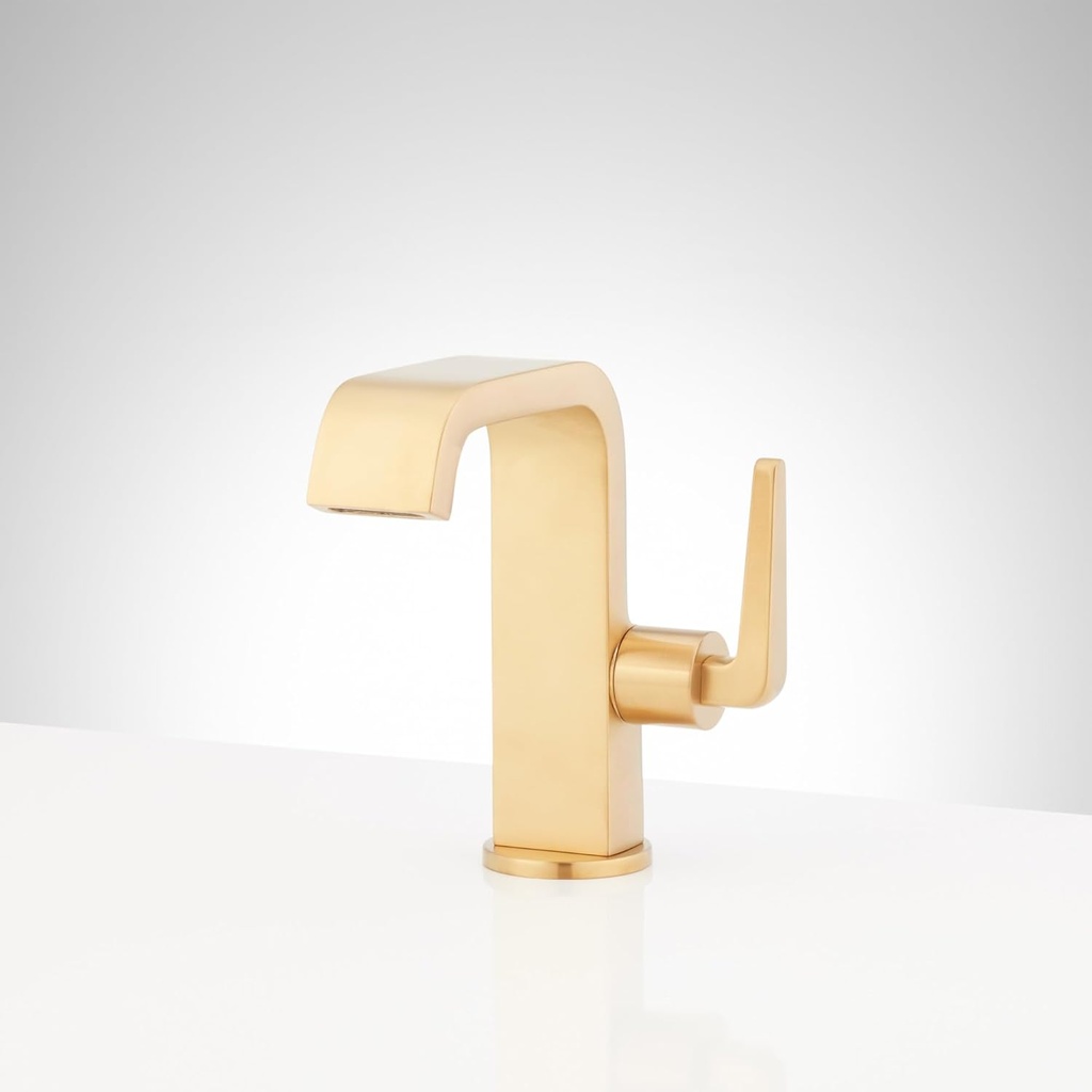 Signature Hardware 953914 Drea 1.2 GPM Single Hole Bathroom Faucet with Pop-Up Drain Assembly - Brushed Gold