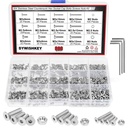 DYWISHKEY 600 PCS Metric M2 M2.5 M3, 304 Stainless Steel Flat Head Countersunk Socket Cap Bolts Screws Nuts Assortment Kit with Hex Wrenches