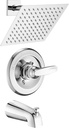 8" Rain Shower Faucet Tub Trim Kit for 13/14 Series, High Pressure Square Rain Shower Head& Handle Set System, Chrome (Valve& Catridge Not Inclued)