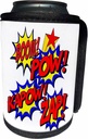 Can Cooler Bottle Wrap - Boom, Pow, Kapow, Zap, Superhero Comic Strip Words, 3drsmm AmansMall Funny Quotes