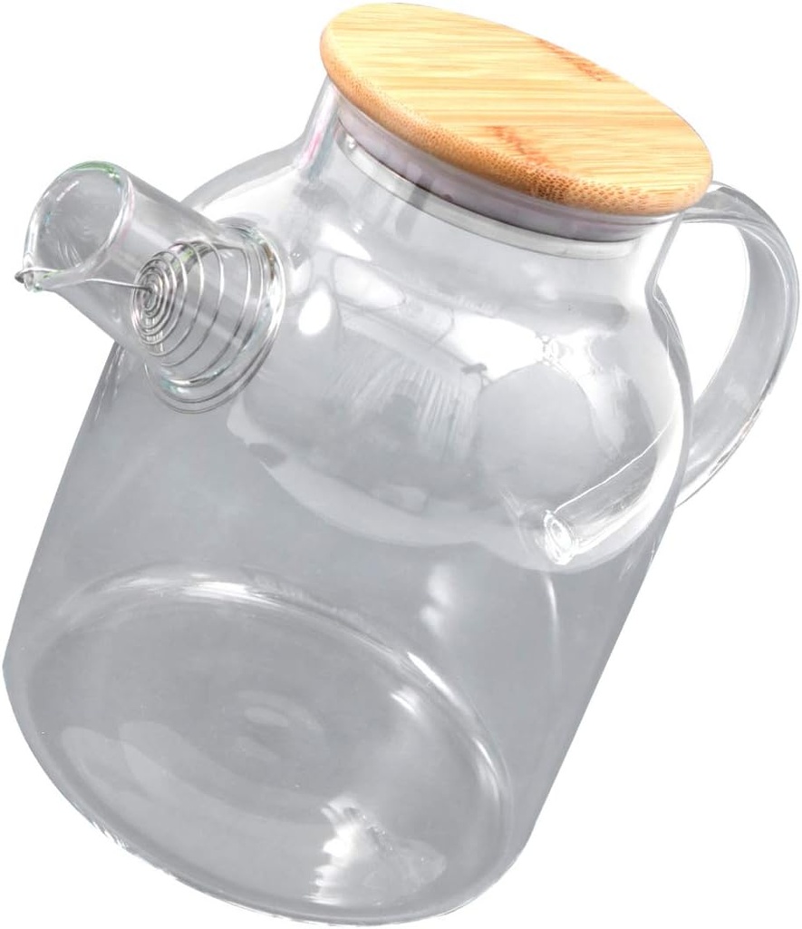Cabilock 1pc Glass Kettle with Cover and Large Mouth Handheld Pot for Juice Ice Tea and Homemade Beverages Food-safe Stainless Steel Design