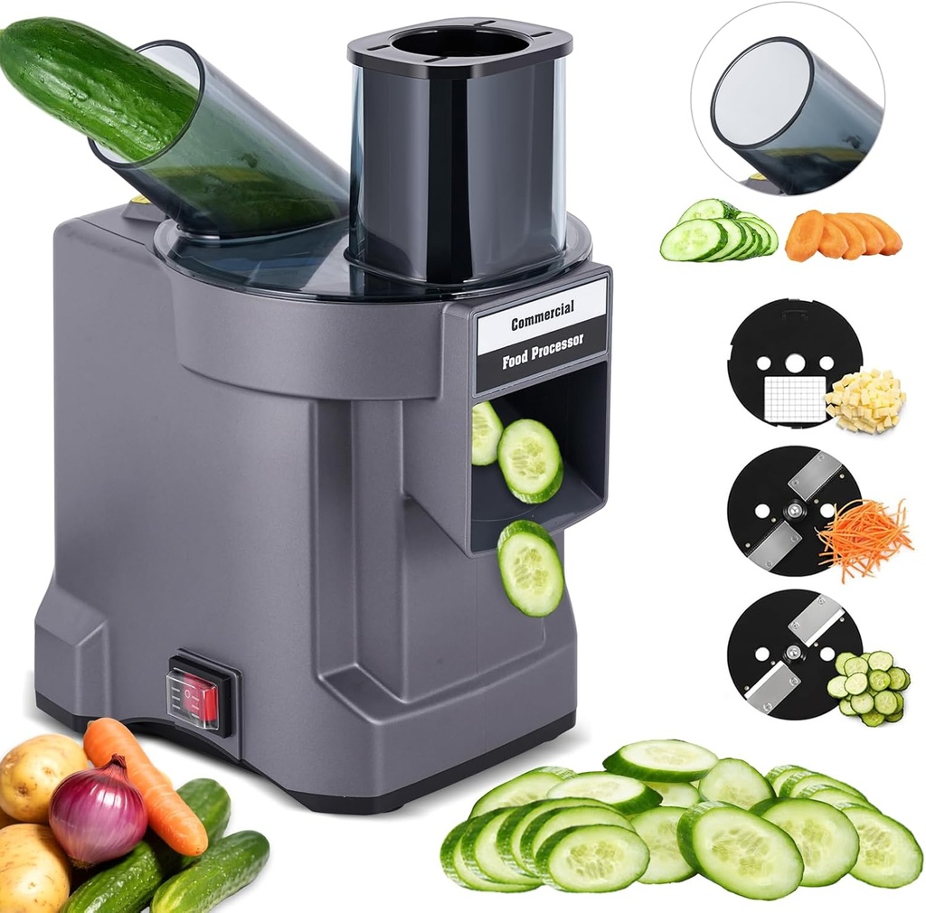 Electric Food Processor 4 IN 1 Vegetable Dicer Slicer Shredder Commercial Home Use, Heavy Duty Vegetable Chopper, 100W 110V