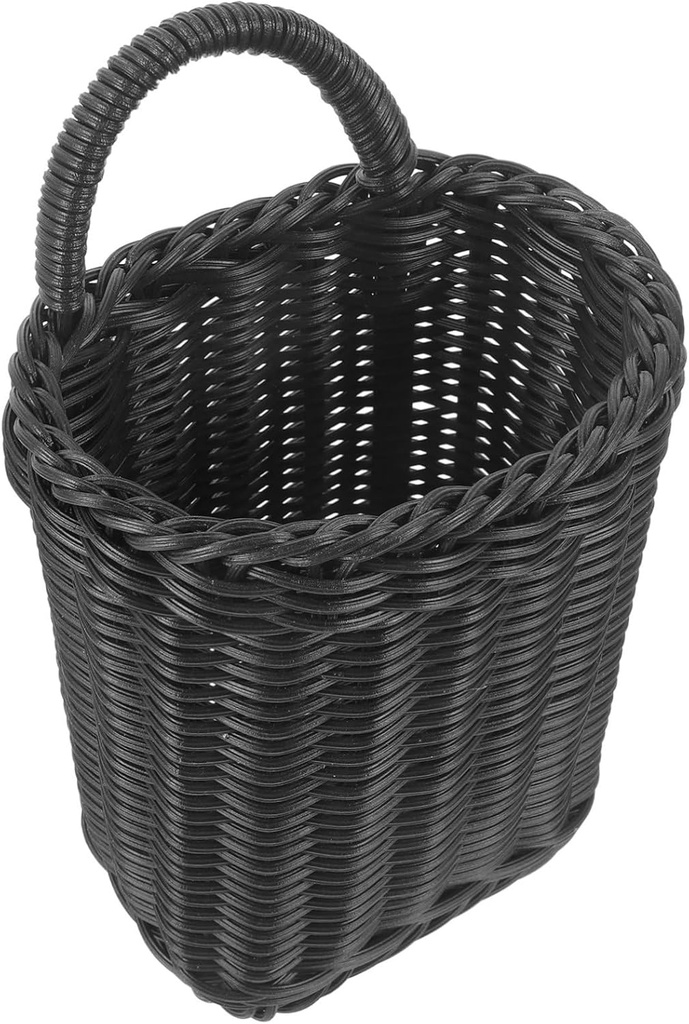 Garneck Rattan Hanging Basket Wall Storage Woven Basket for Kitchen Wall Decor