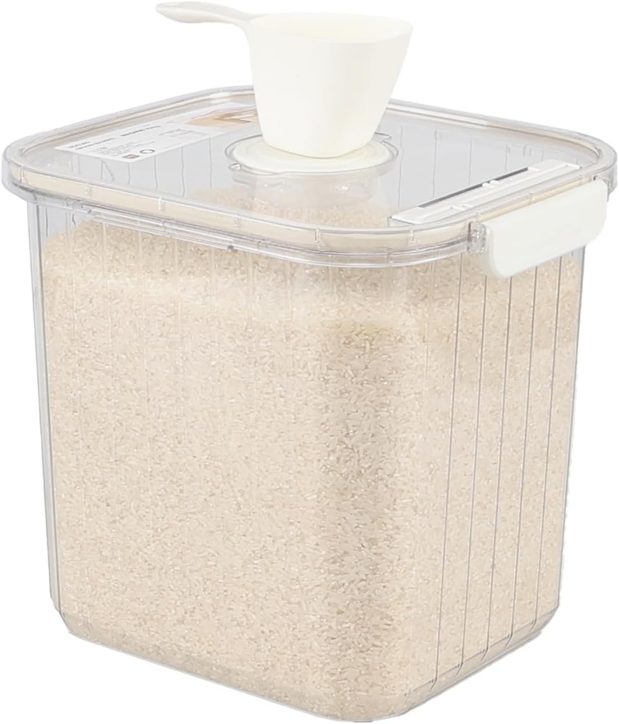 22 Lbs Rice Storage Container with Cup, 1 Pack Airtight Food Storage Container, Clear