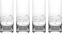 Barski - Handmade Glass - Sparkle - Highball Glass - Decorated with Real Crystal Diamonds - 14 oz. - Made in Europe - Set of 4
