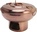 410 Stainless Steel Rose Gold Charcoal Hot Pot, 25.1oz, Polished, Circular Design, With Lid, Includes Milk Tea Hot Pot, Cover, Chimney Cover