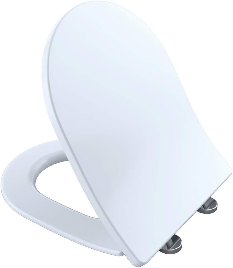 TOTO TSS247R01 Slim D-Shape Closed-front Toilet Seat with SoftClose Cotton