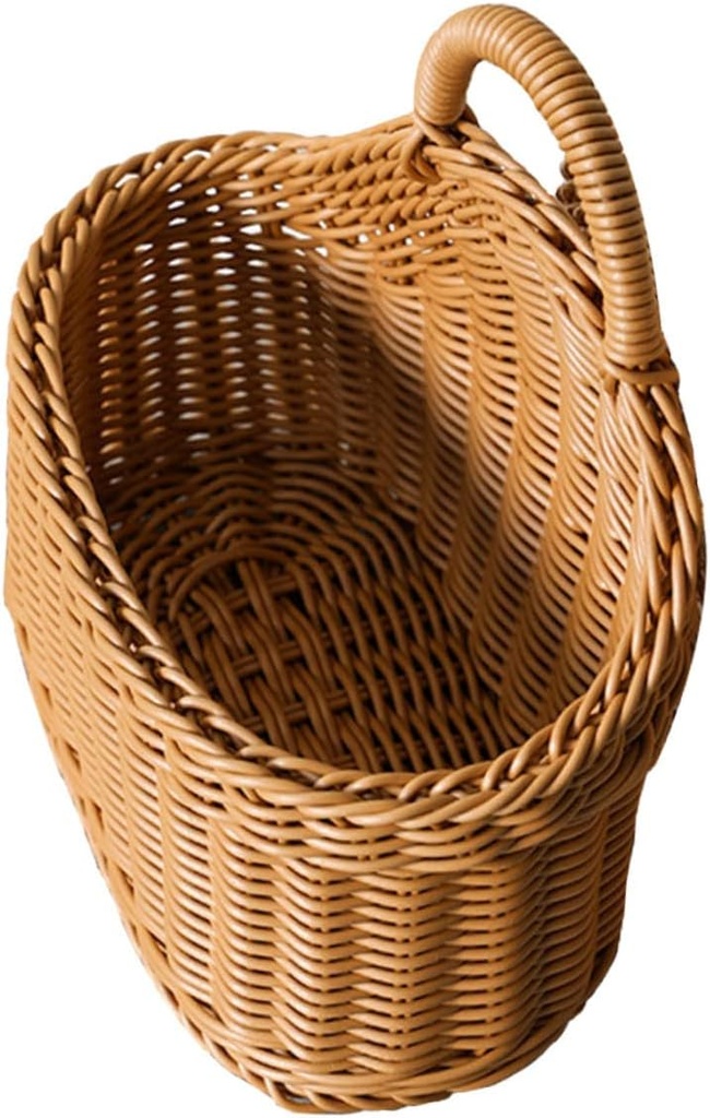 Amosfun 3pcs Woven Storage Basket for Kitchen Cutlery and Spoons Handmade Knitted Organizer for Home Decor Simple Design for Tidy Spaces for Wall Hanging