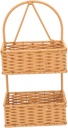 Cabilock Woven Hanging Wall Basket Plastic Storage Bin with Handle for Home Organization Nordic Style Multifunctional Two Brown Square Basket for Kitchen and Bathroom