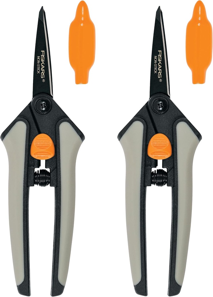 Fiskars Non-stick Softgrip Micro-Tip Pruning Snip, 2 Pack